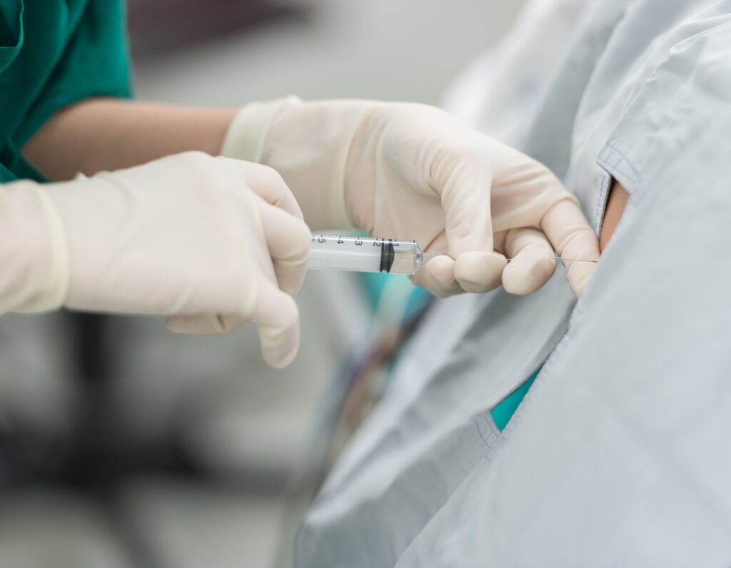 form of regional anaesthesia involving injection of a local anaesthetic into the subarachnoid space