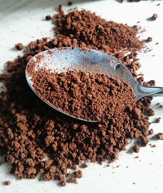 Close-Up Of Instant Coffee Granule In Plate