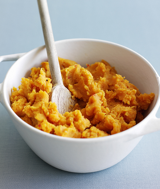 Bowl of mashed sweet potatoes