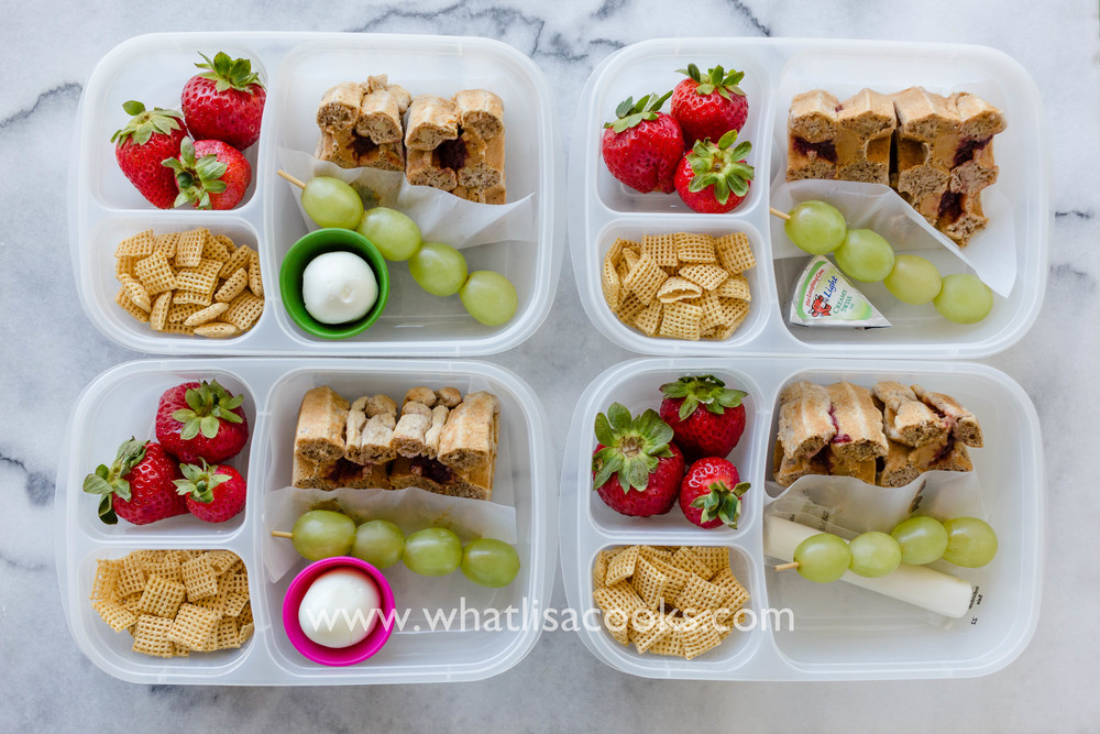 Breakfast for lunch - waffle sandwiches with peanut butter & jam