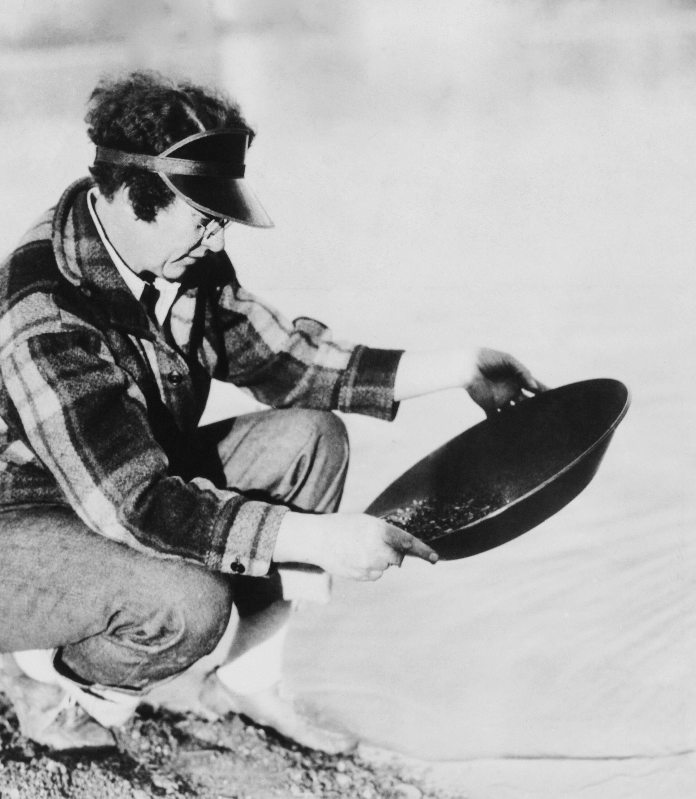 Woman Panning Gold In A Creek At Pierce City In Idaho-North America On 1930