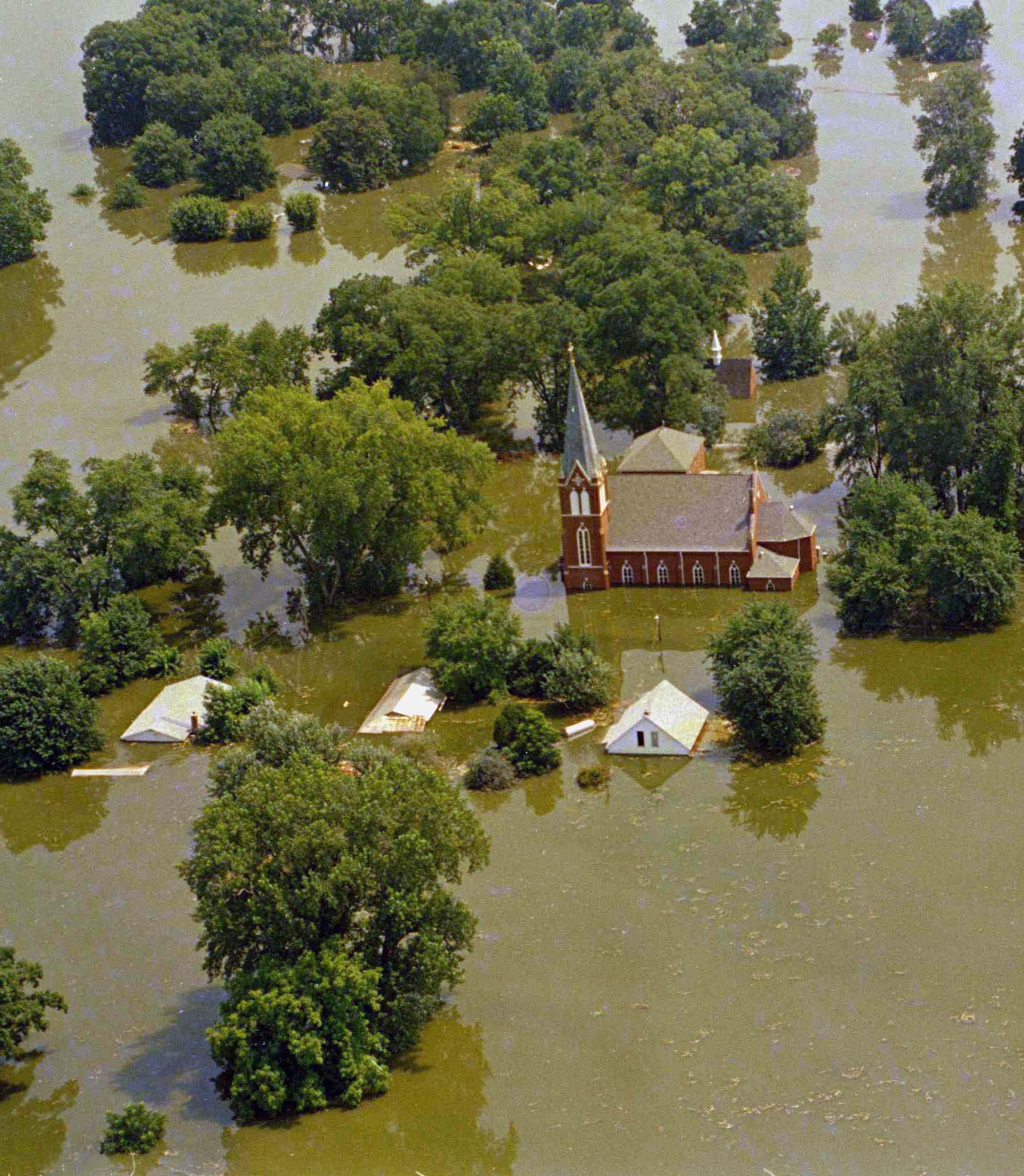 Floods US Illinois '93, Kaskaskia, USA
