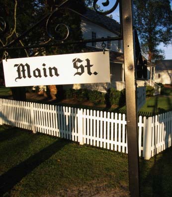This is a photo of a typical suburban house on Main Street, USA.