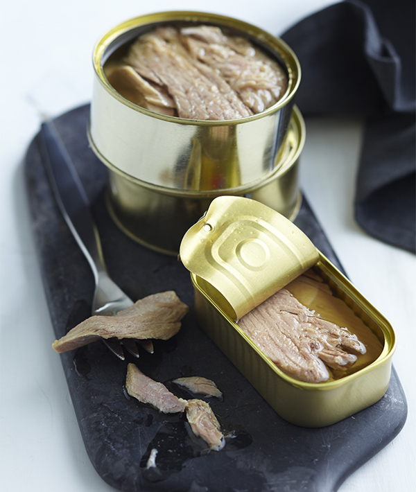 Opened canned tuna