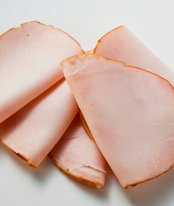A few slices of turkey ham