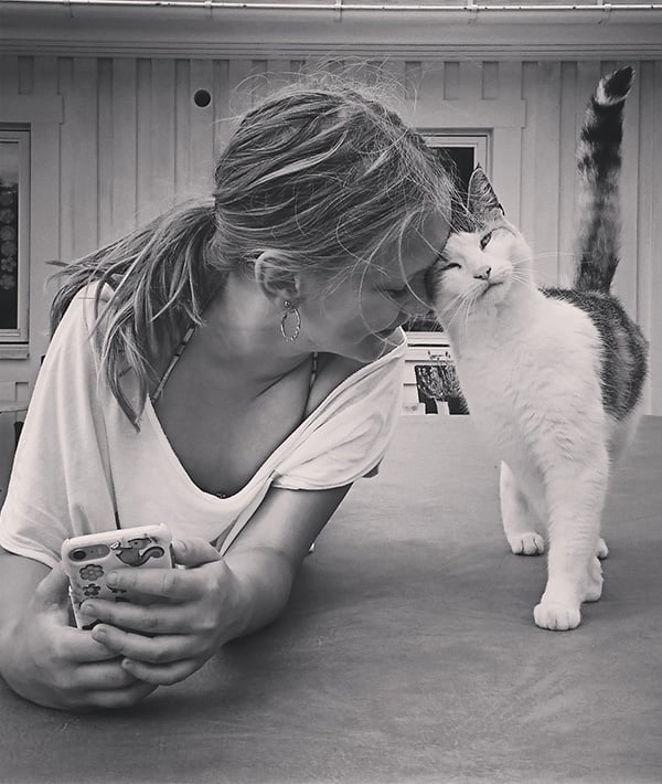 Young Woman With Cat