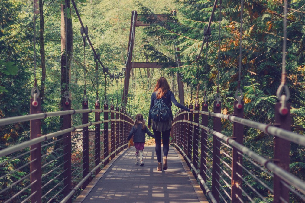 mother-and-daughter-crossing-a-bridge-in-the-woods_t20_2jzlbj