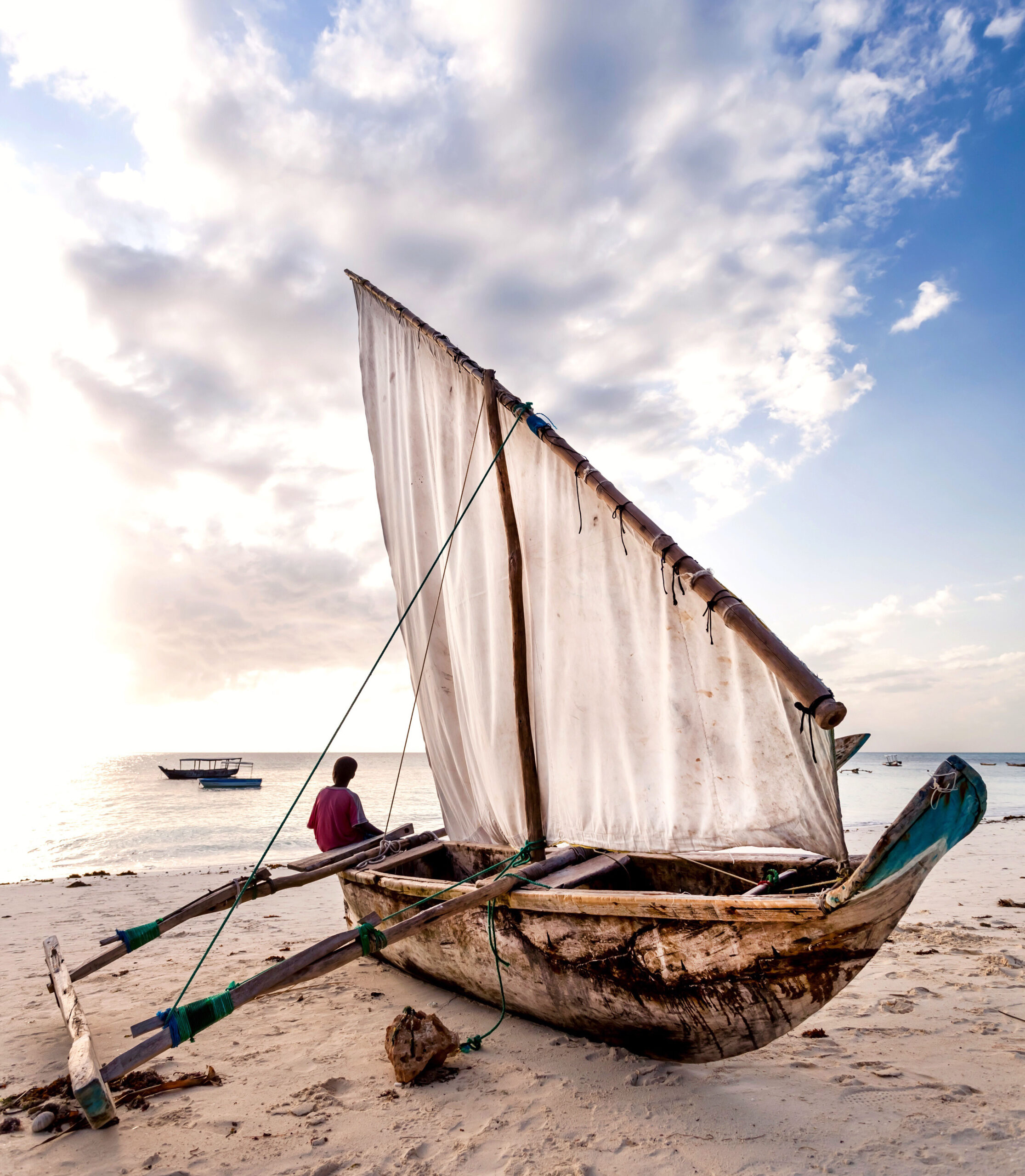 Dhow on the beach in Zanzibar.