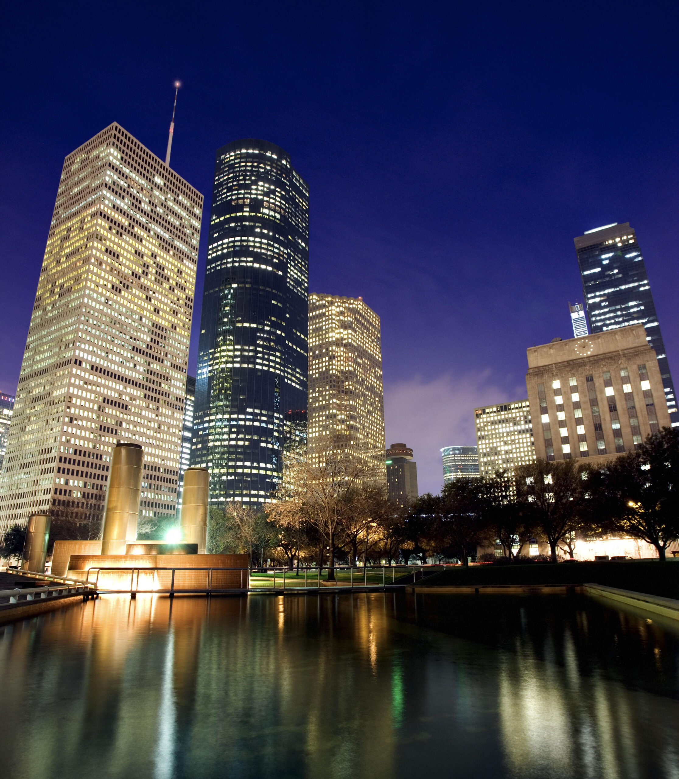 Houston skyline at night