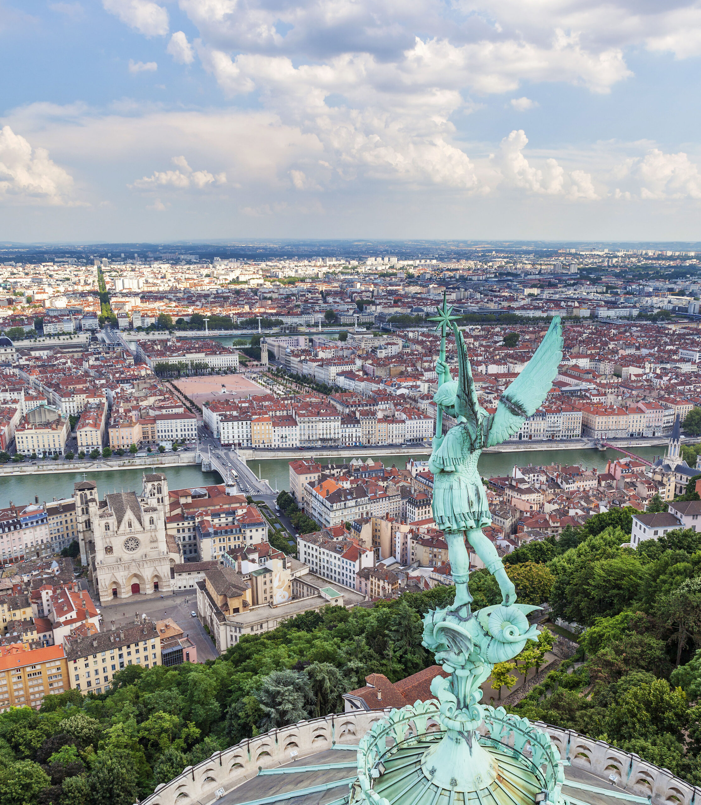 Lyon from the top of Notre Dame de Fourviere