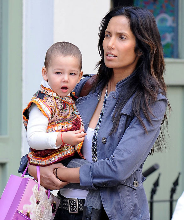 "Top Chef" host Padma Lakshmi spends the day shopping with lucky little Krishna