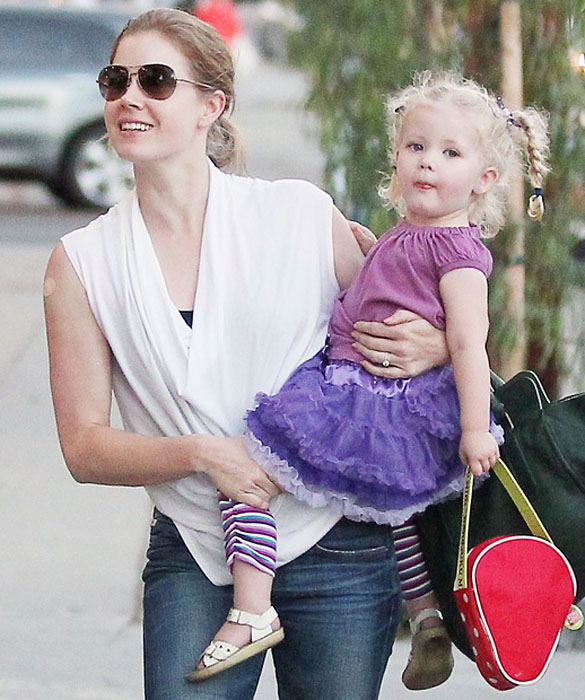 Amy Adams and fiance Darren Le Gallo take daughter Aviana out for a family afternoon