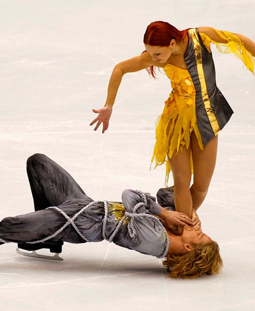 FRENCH ANISSINA AND PEIZERAT AT OLYMPIC ICE DANCING FREE DANCE
COMPETITION.