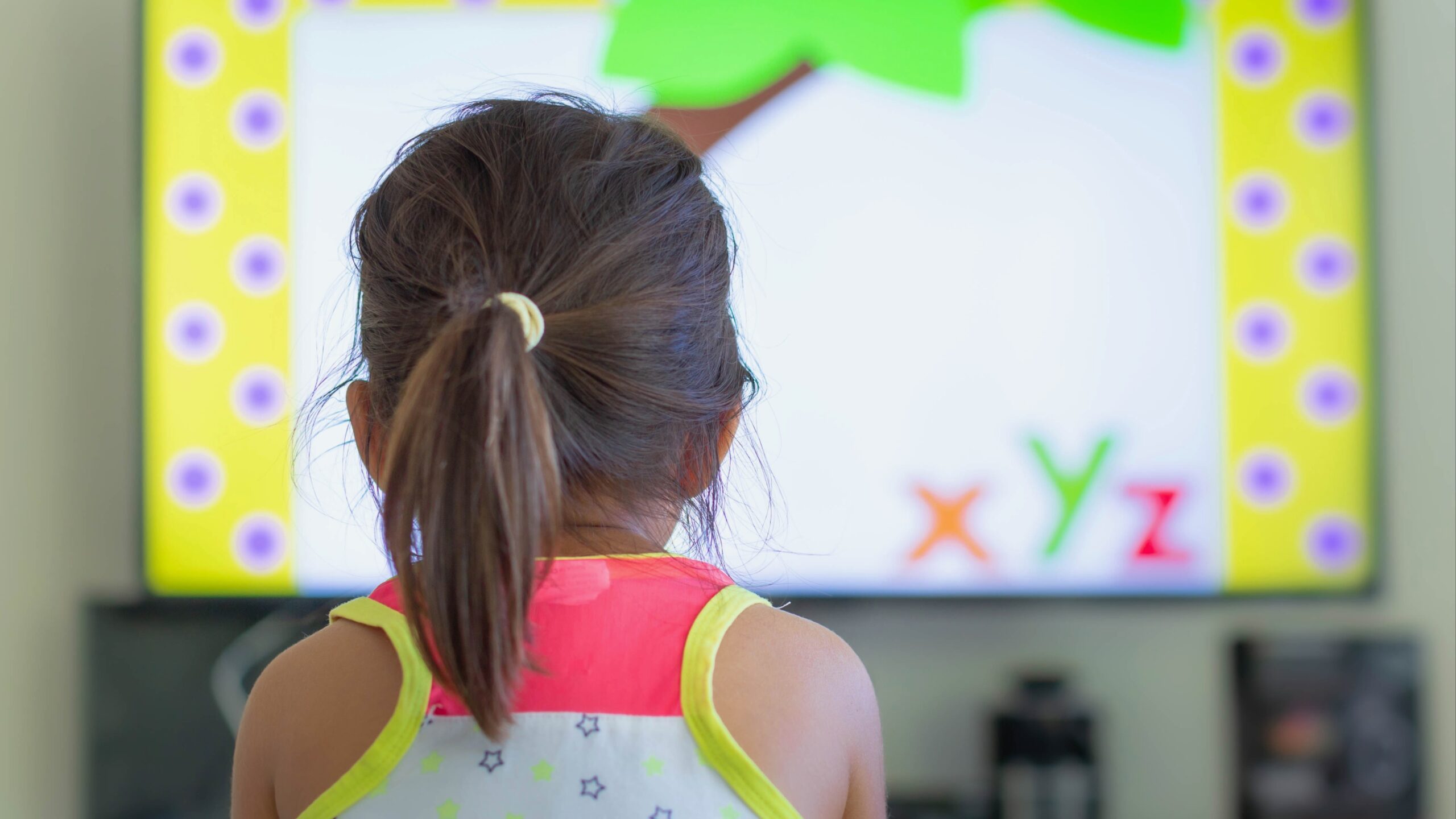 toddler watching TV