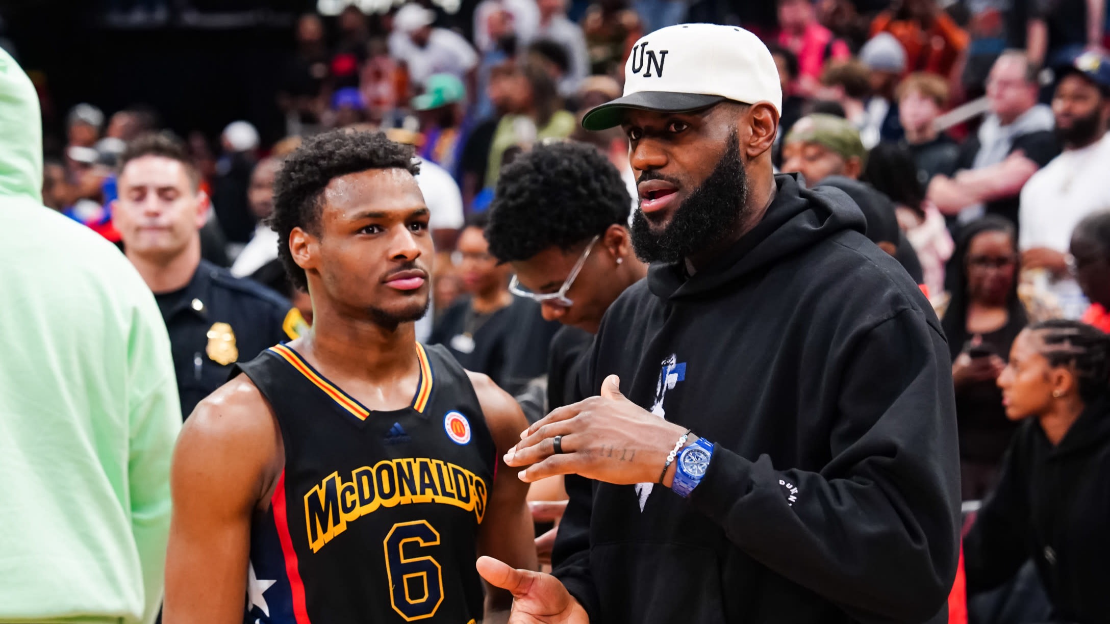 Bronny James and LeBron James