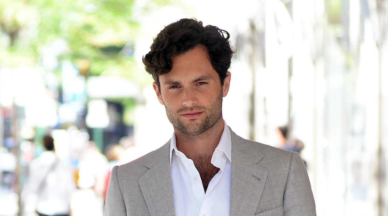 Penn Badgley photographed leaving NBC Studios in New York City promoting new series You