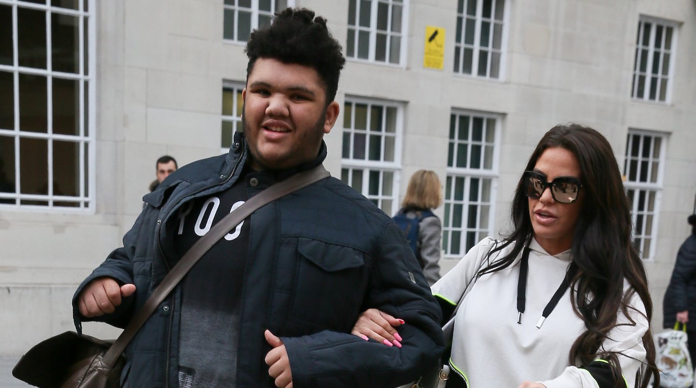 Katie Price And Her Son Harvey Seen Leaving BBC TV Studios After Appearing On The Victoria Derbyshire Show - London