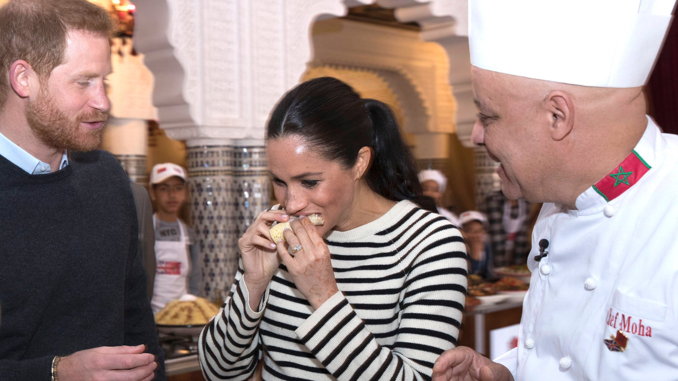 Meghan Markle and Prince Harry eating