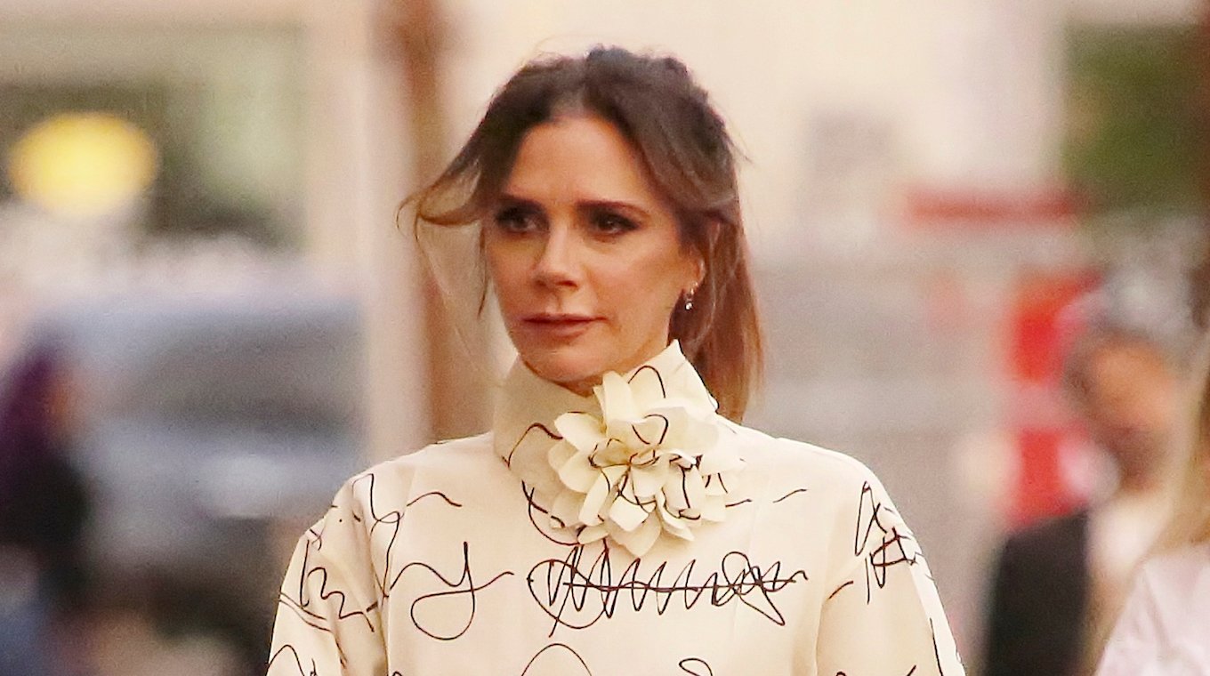 Victoria Beckham Goes To Jimmy Kimmel Studios In Hollywood
