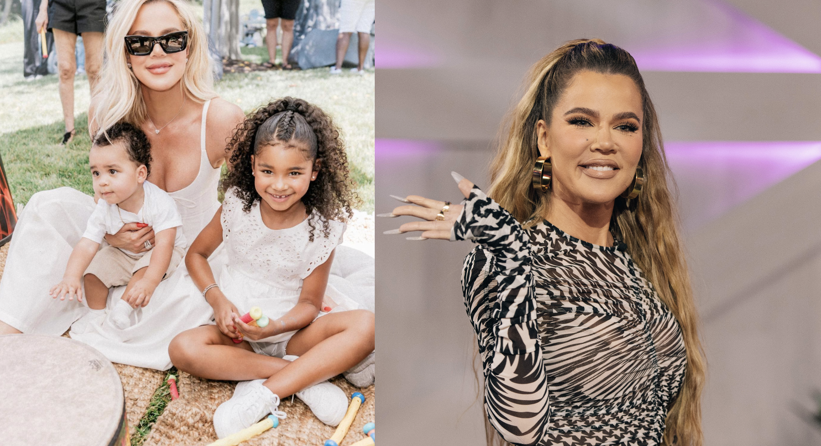 Khloe Kardashian and her two kids