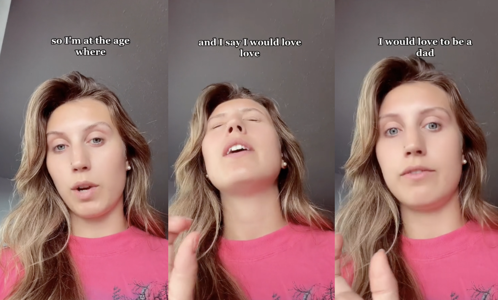 A woman explaining why she'd rather be a dad