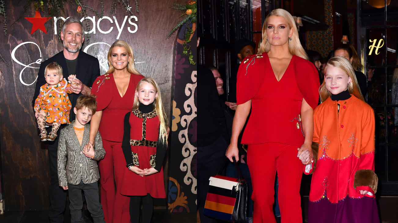 Jessica Simpson poses with Eric Johnson