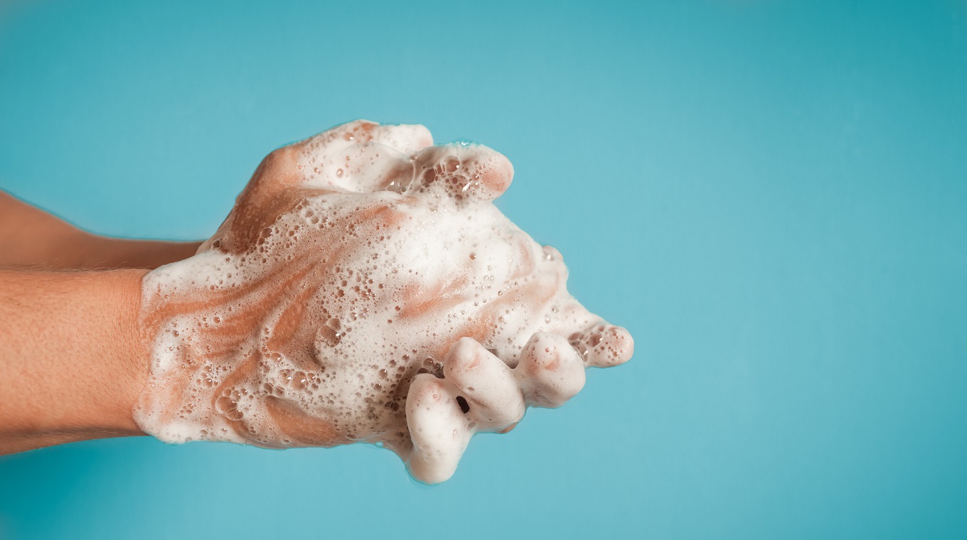 Man washing hands