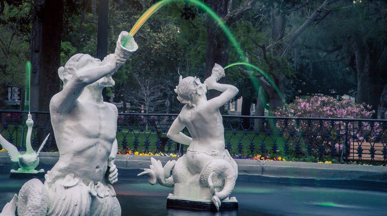 Fountain Savannah on St Patrick Day