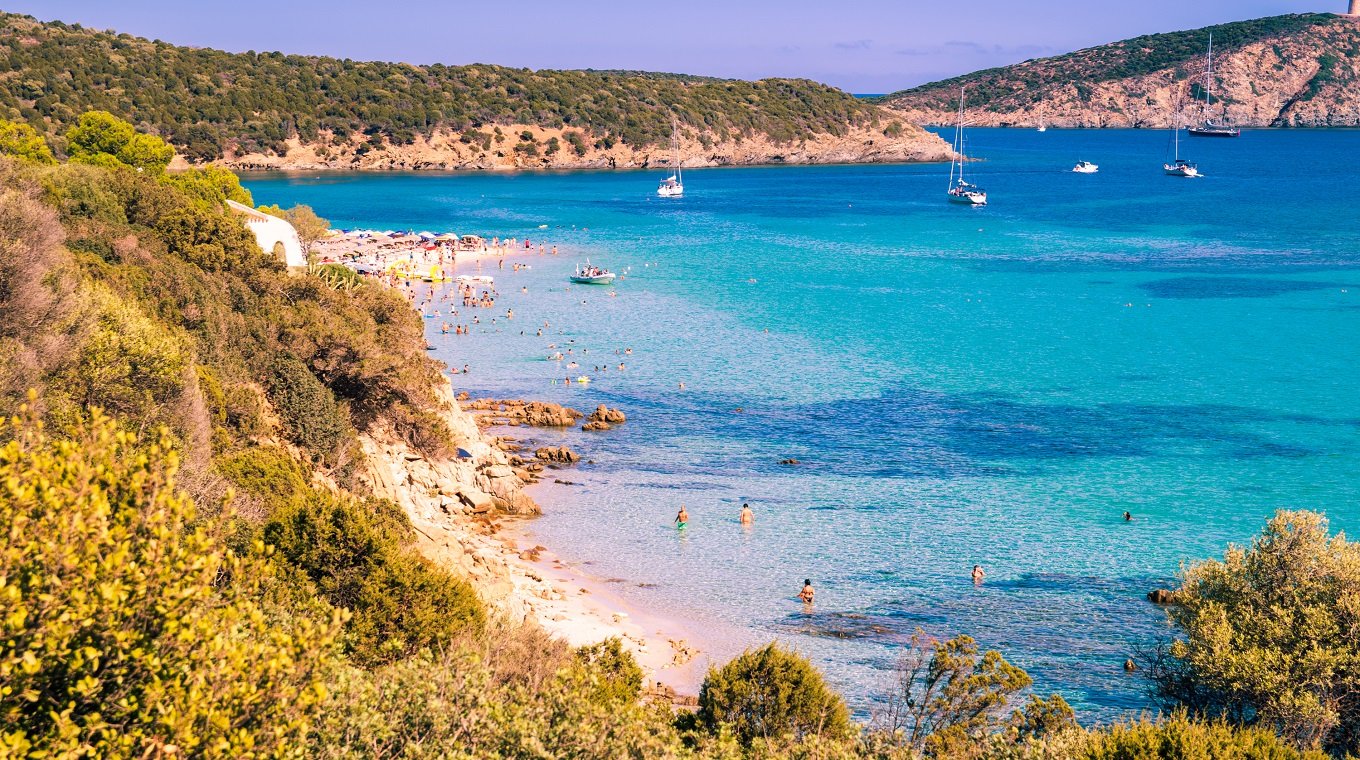 Tuerredda, one of the most beautiful beaches in Sardinia.