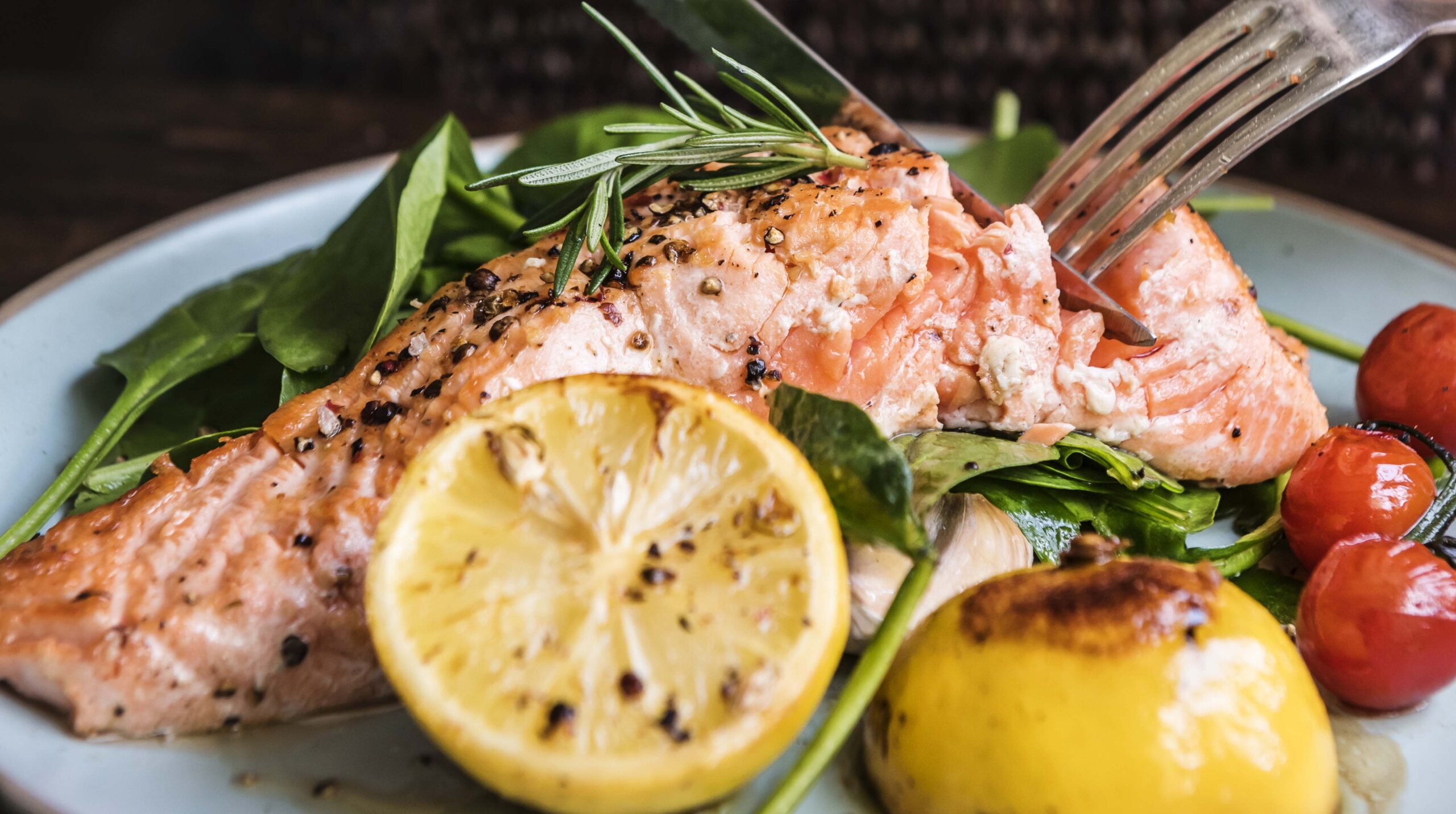 Baked salmon food photography recipe idea