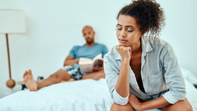 couple bored bed