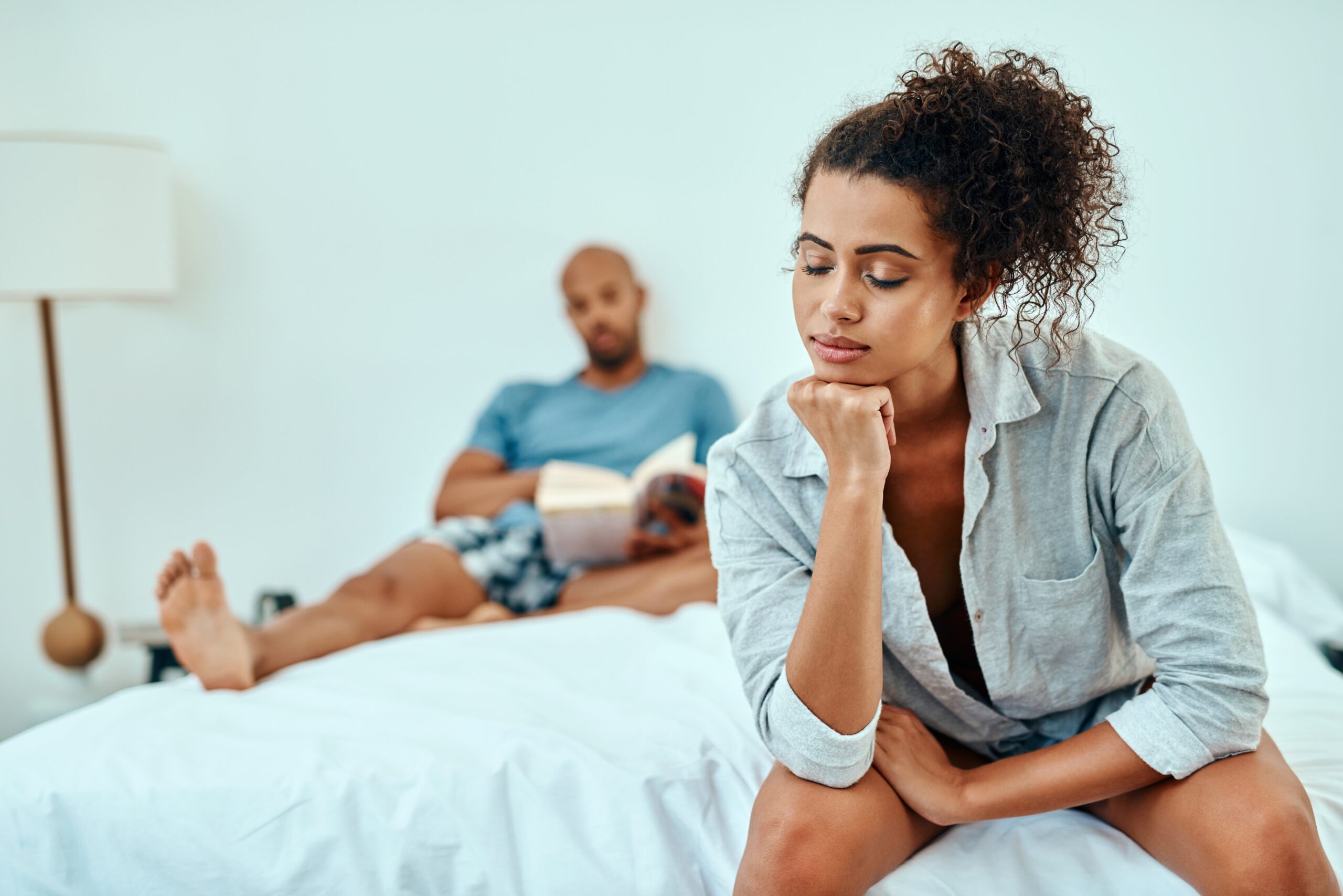couple bored bed
