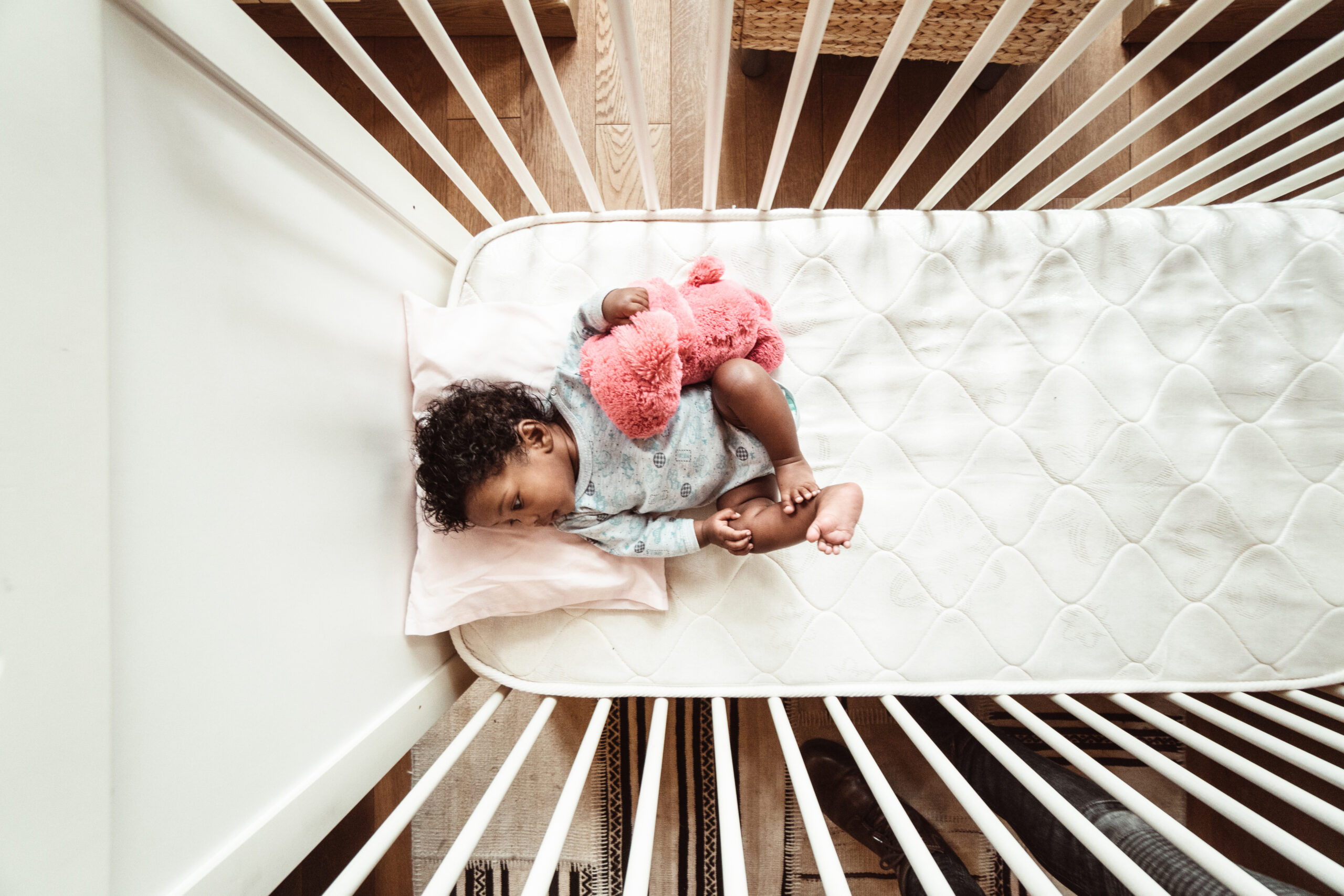 happiness african kid in the crib