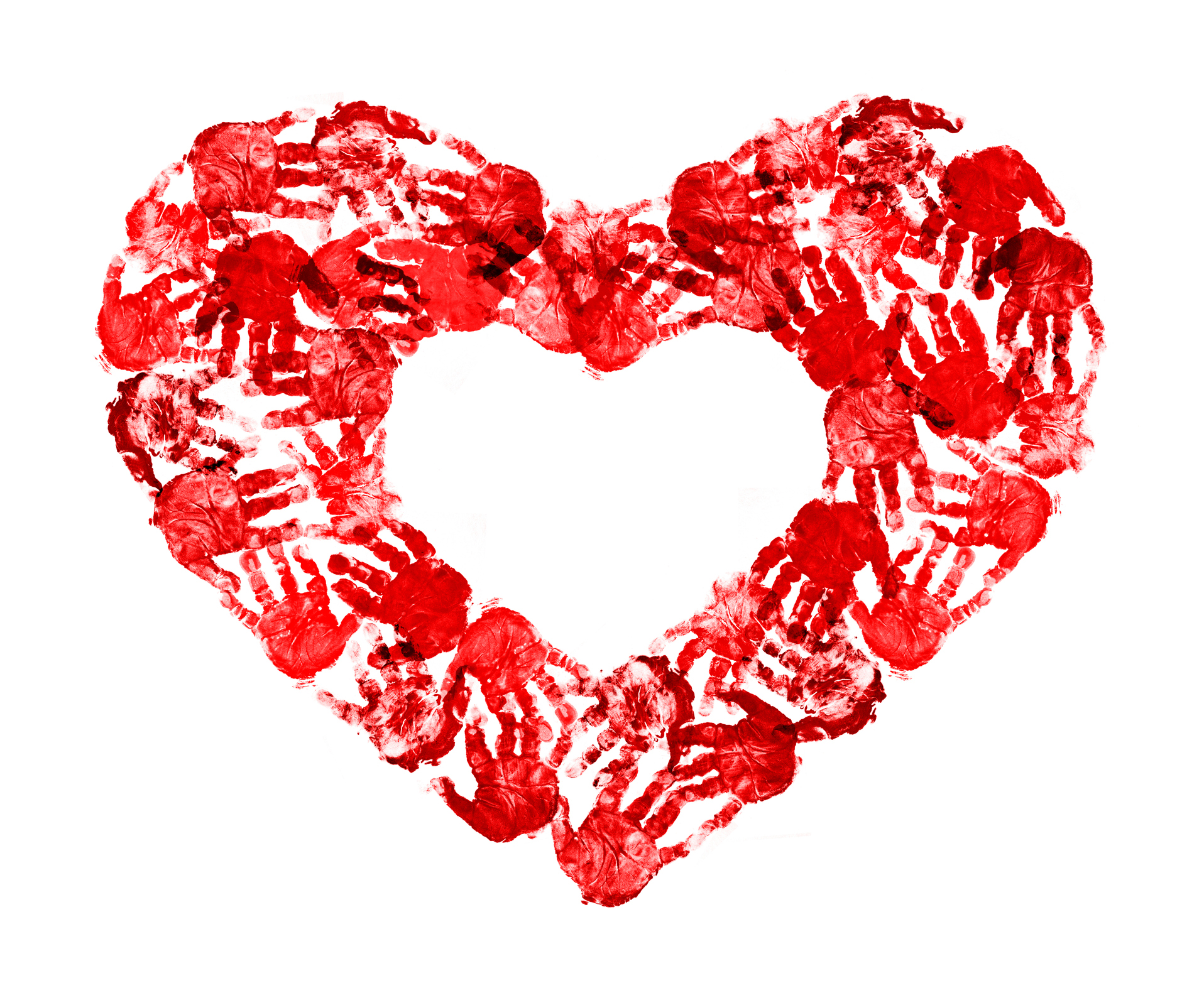 Red Heart of baby handprint