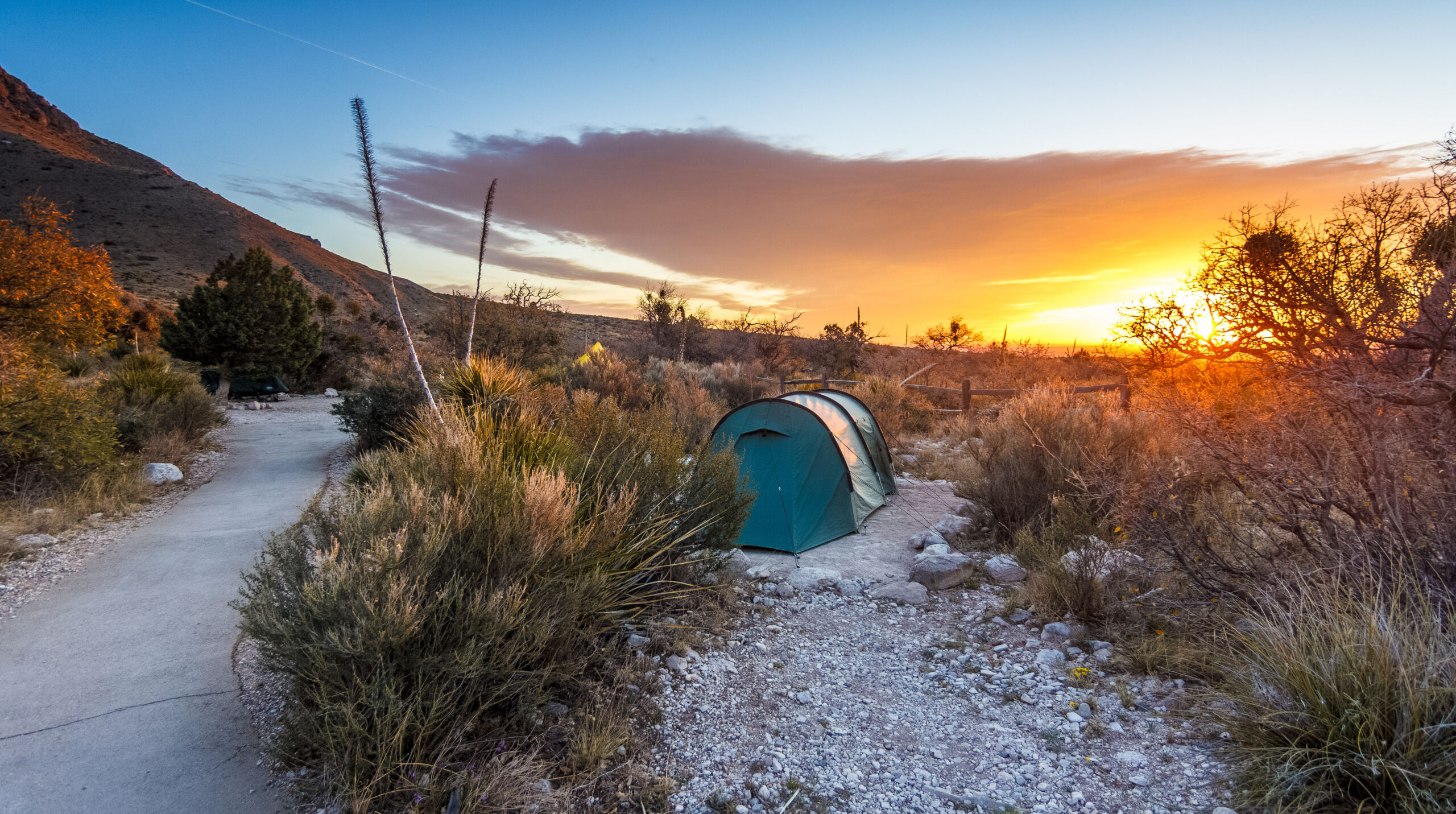 Sunrise after a night of camping