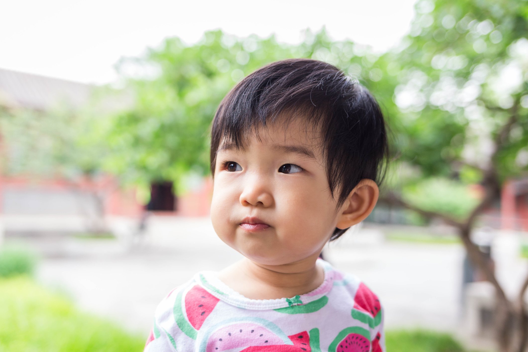 Cute baby girl in the park