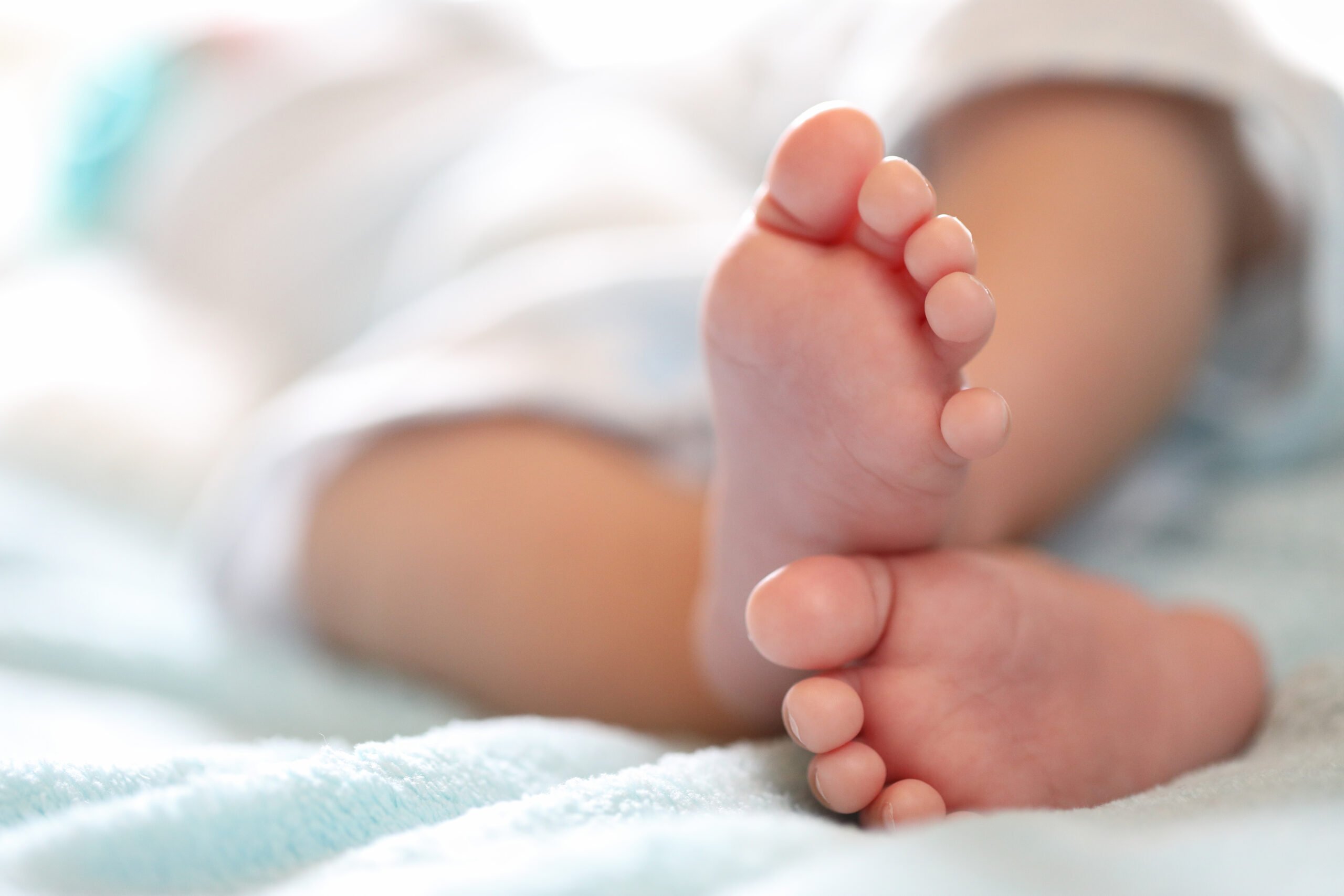 Photo of newborn baby feet