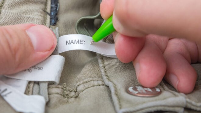 writing name on nametag
