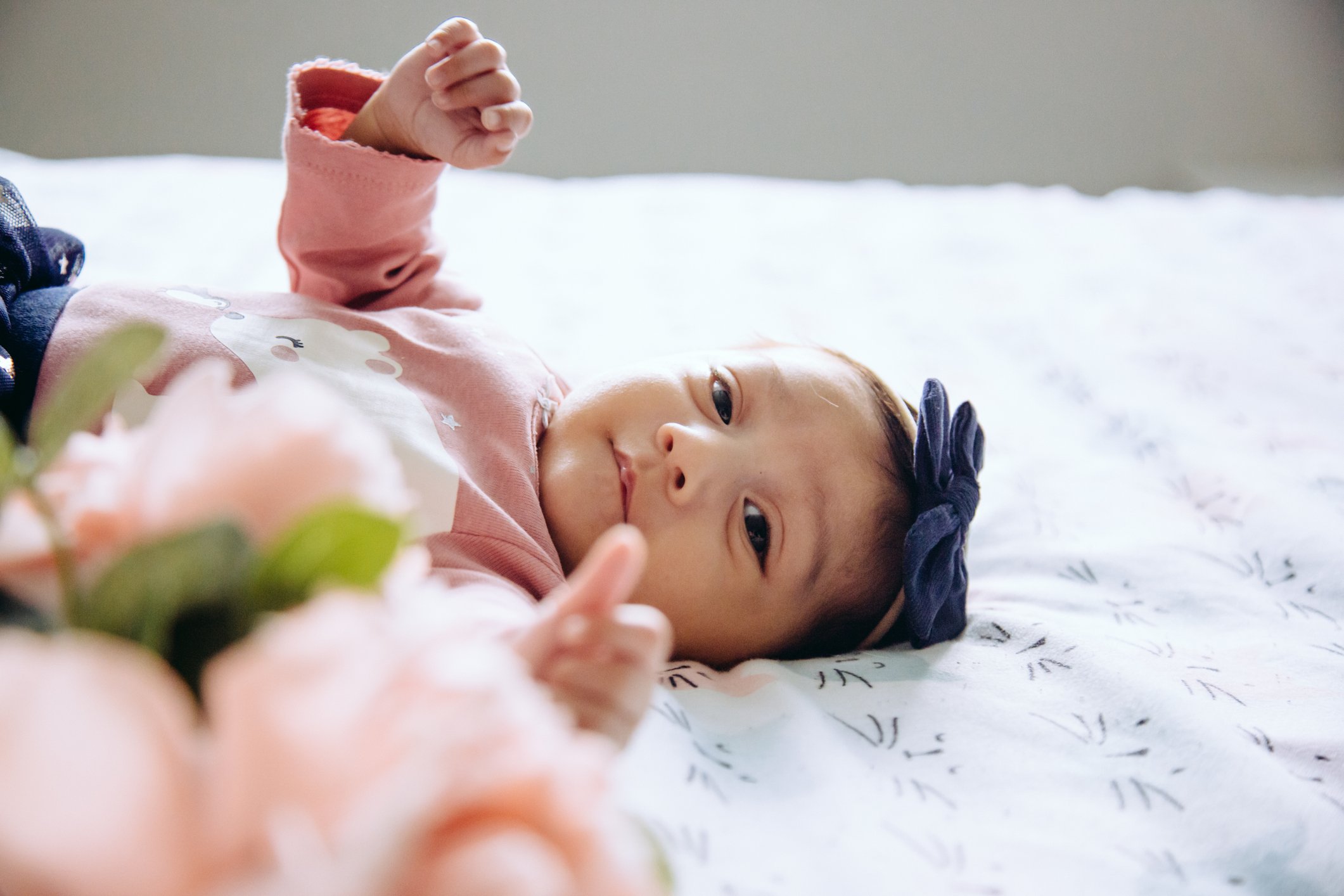 Cute two month old Hispanic Baby Girl Portraits