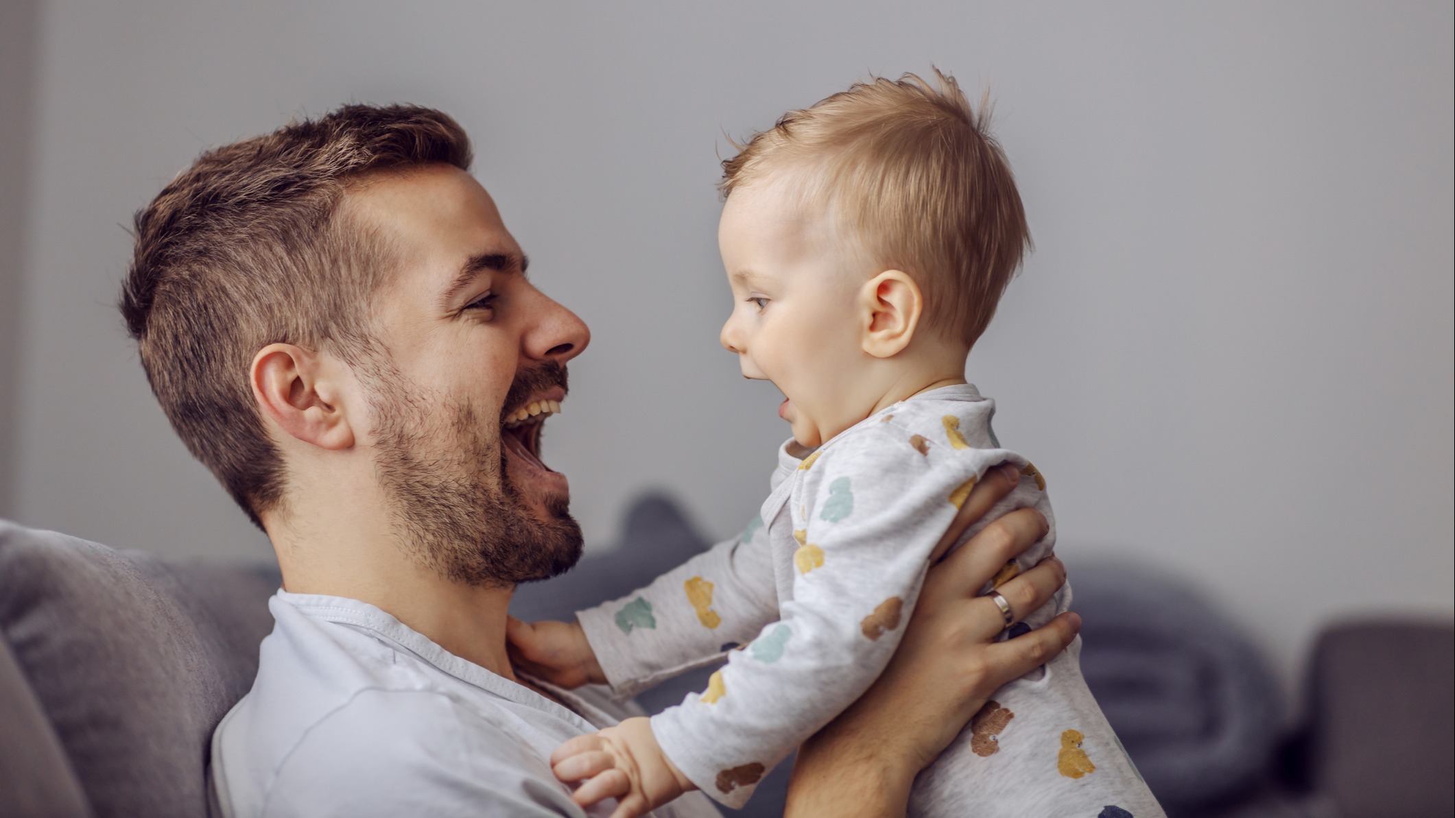 A child talking to their dad