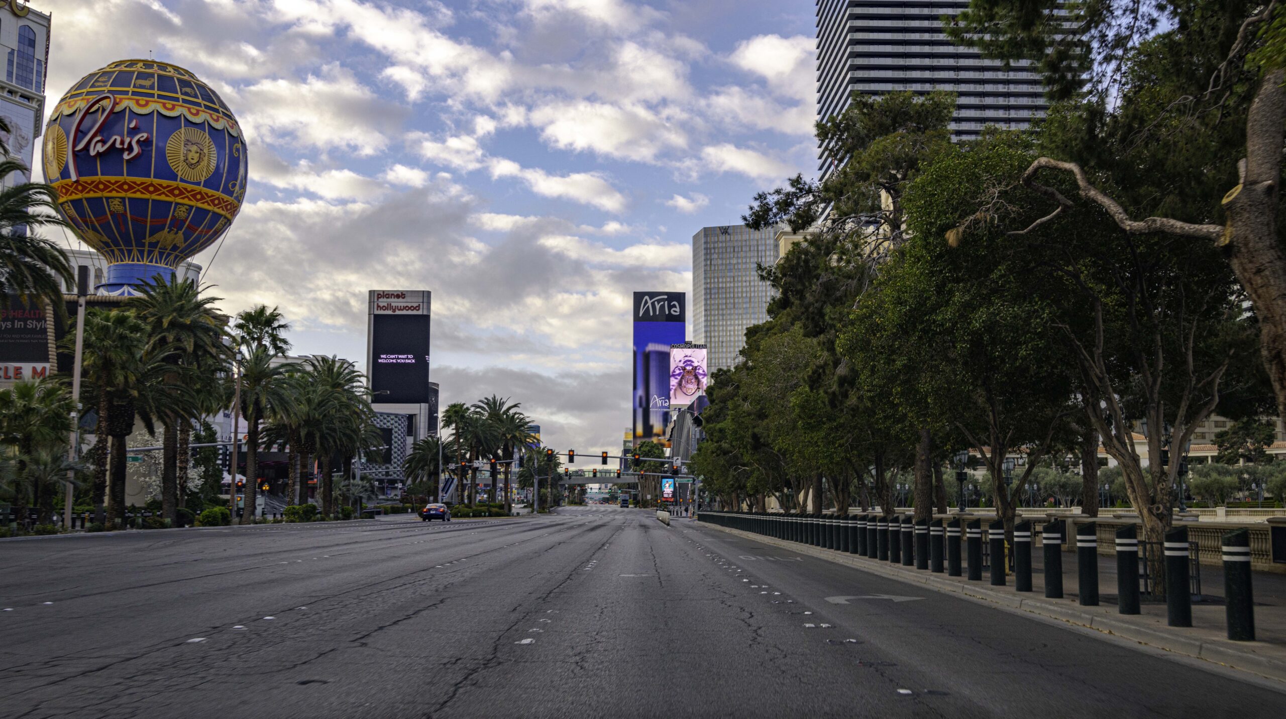 Empty street in Las Vegas under Coronavirus outbreak