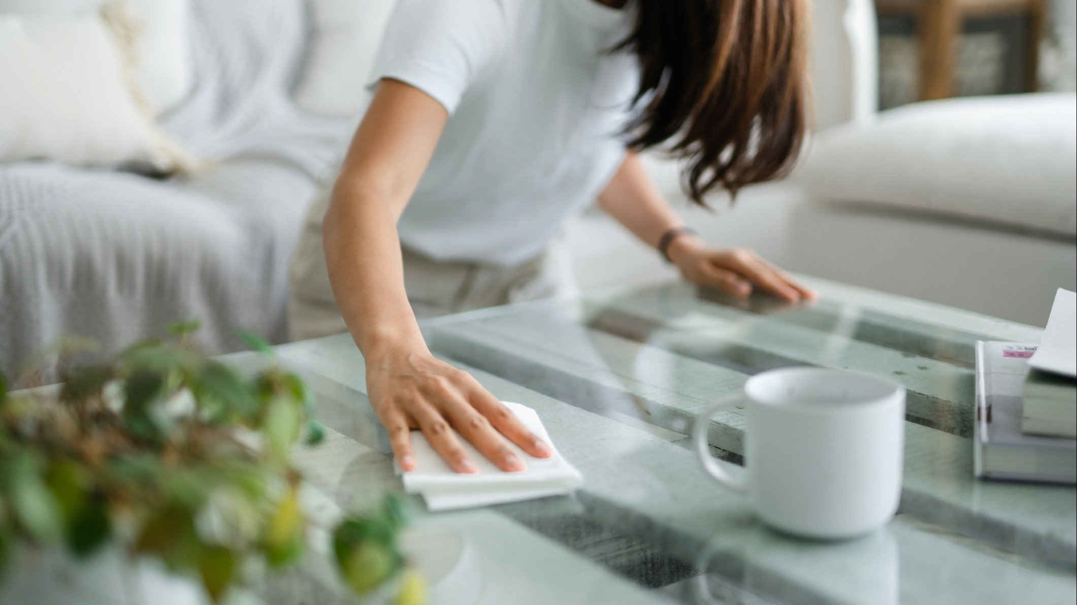 woman clean house