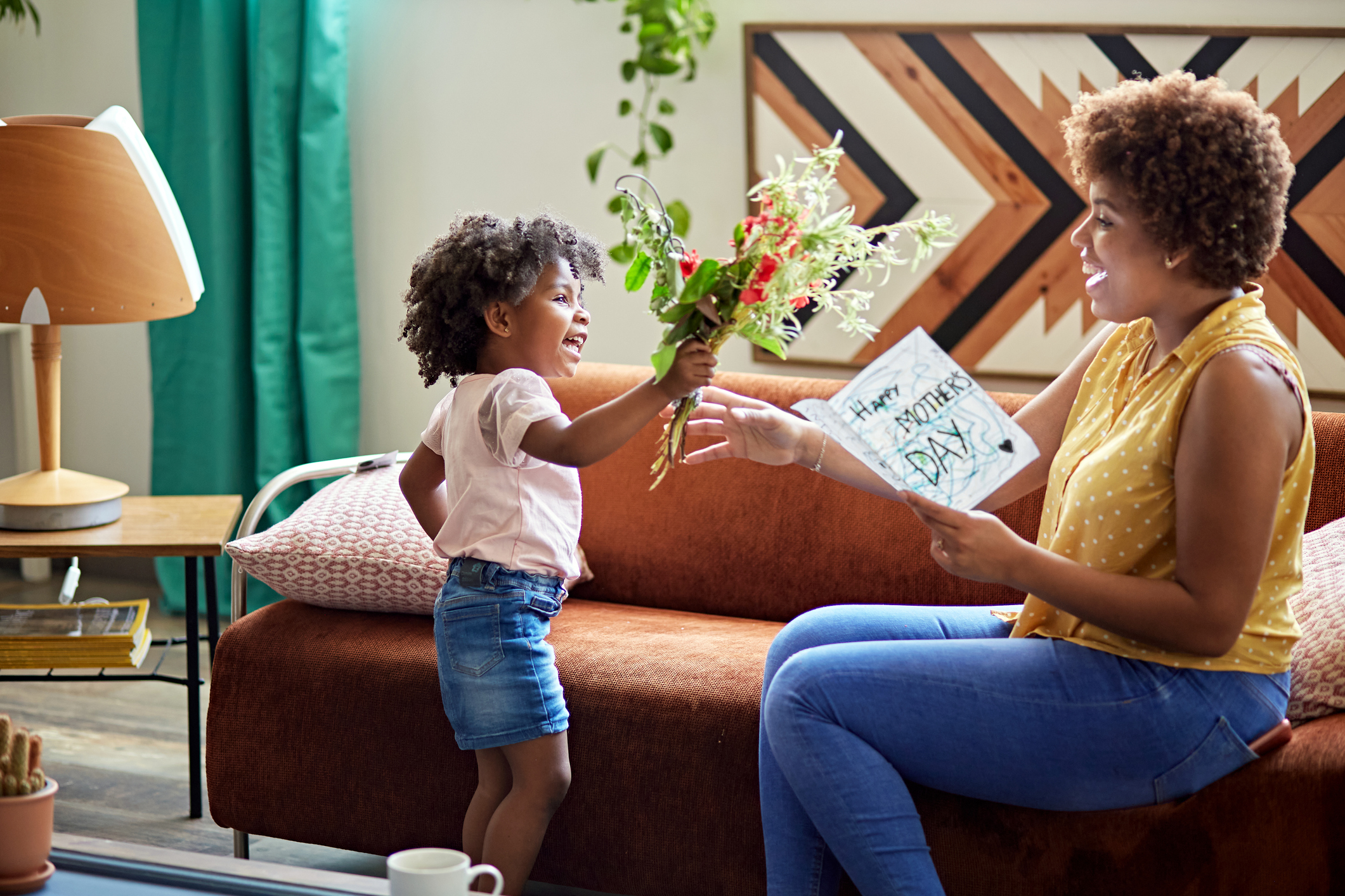 mom getting flowers for mother's day