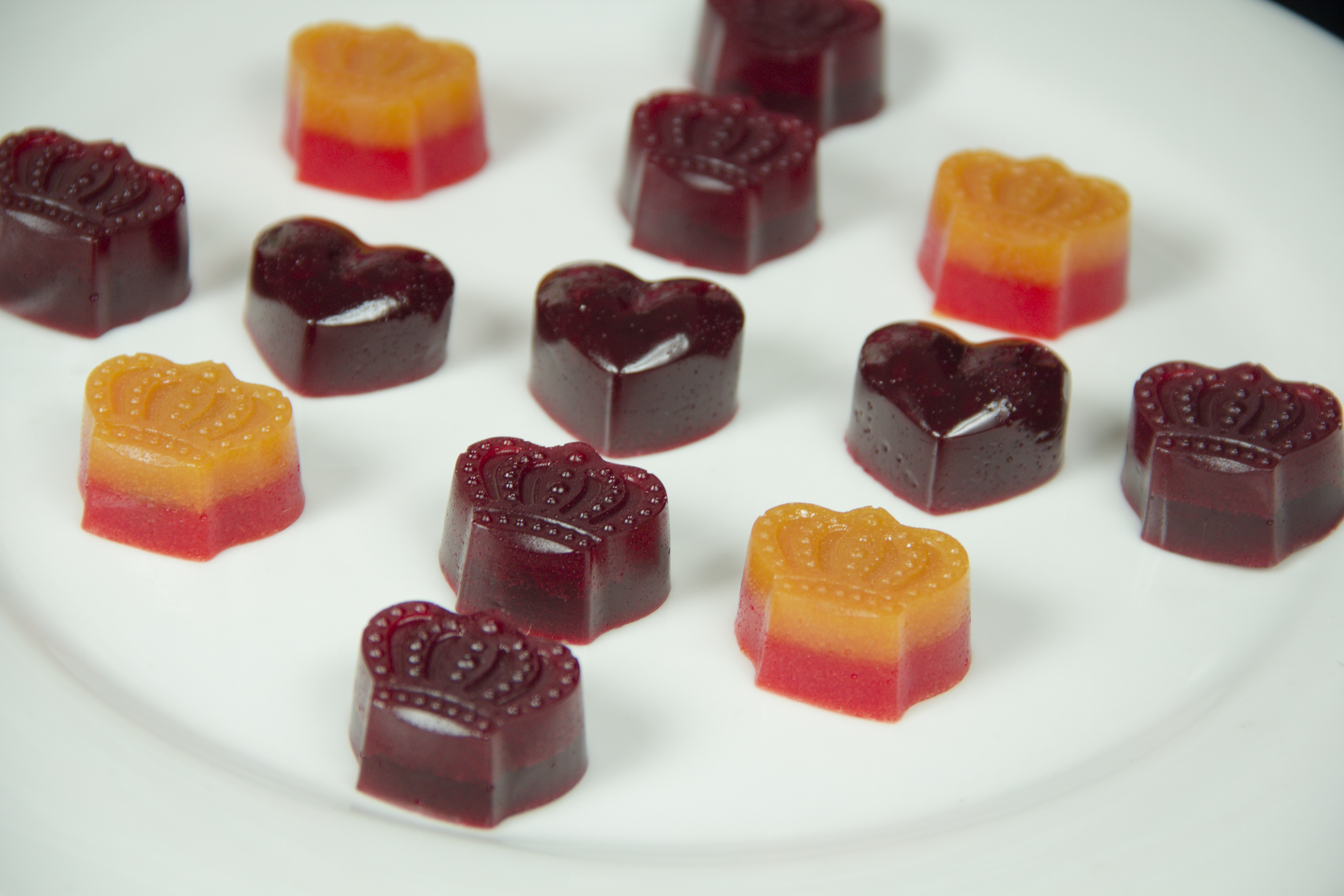 Colorful assortment of molded gummies
