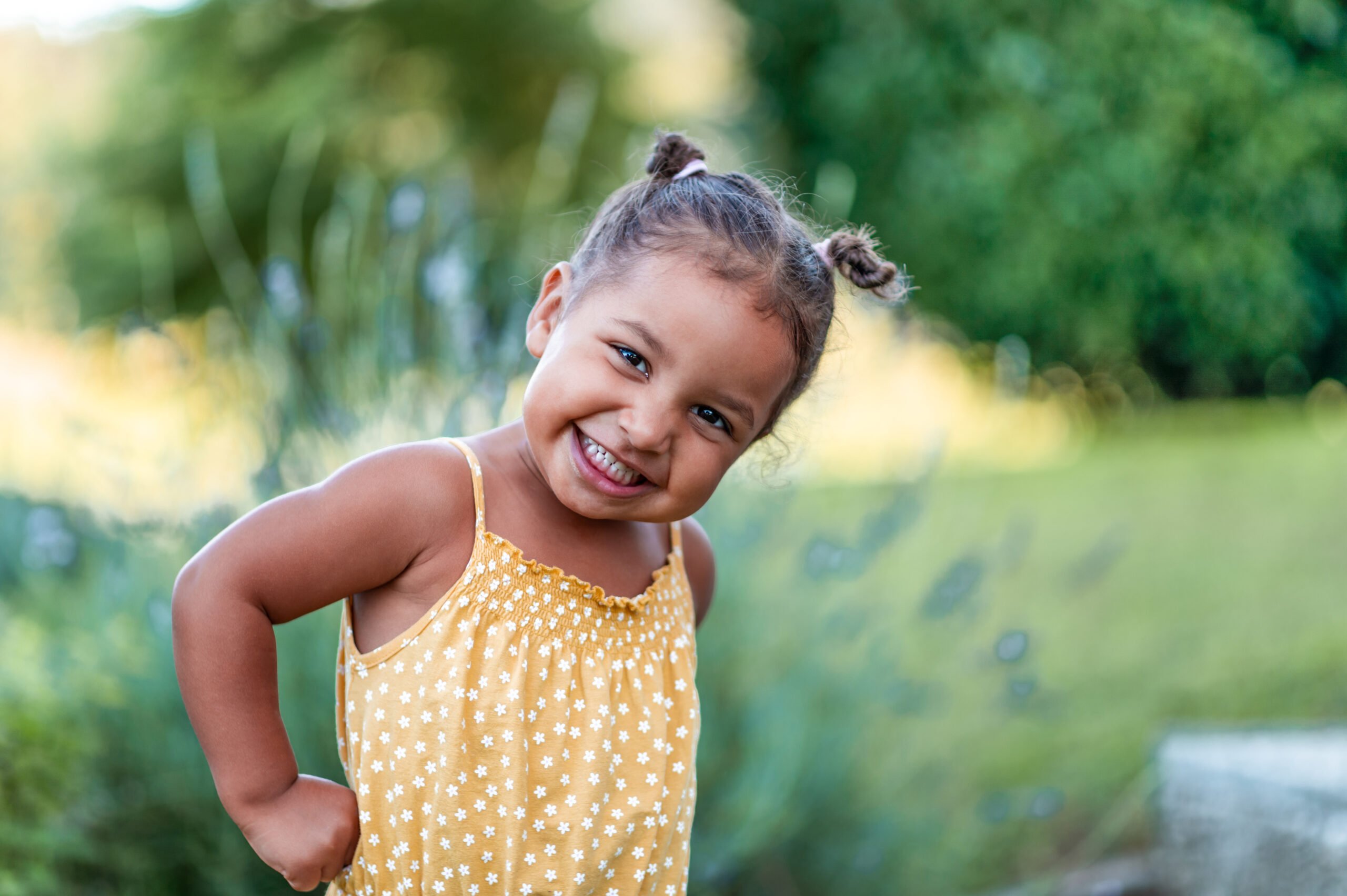 toddler girl smiling