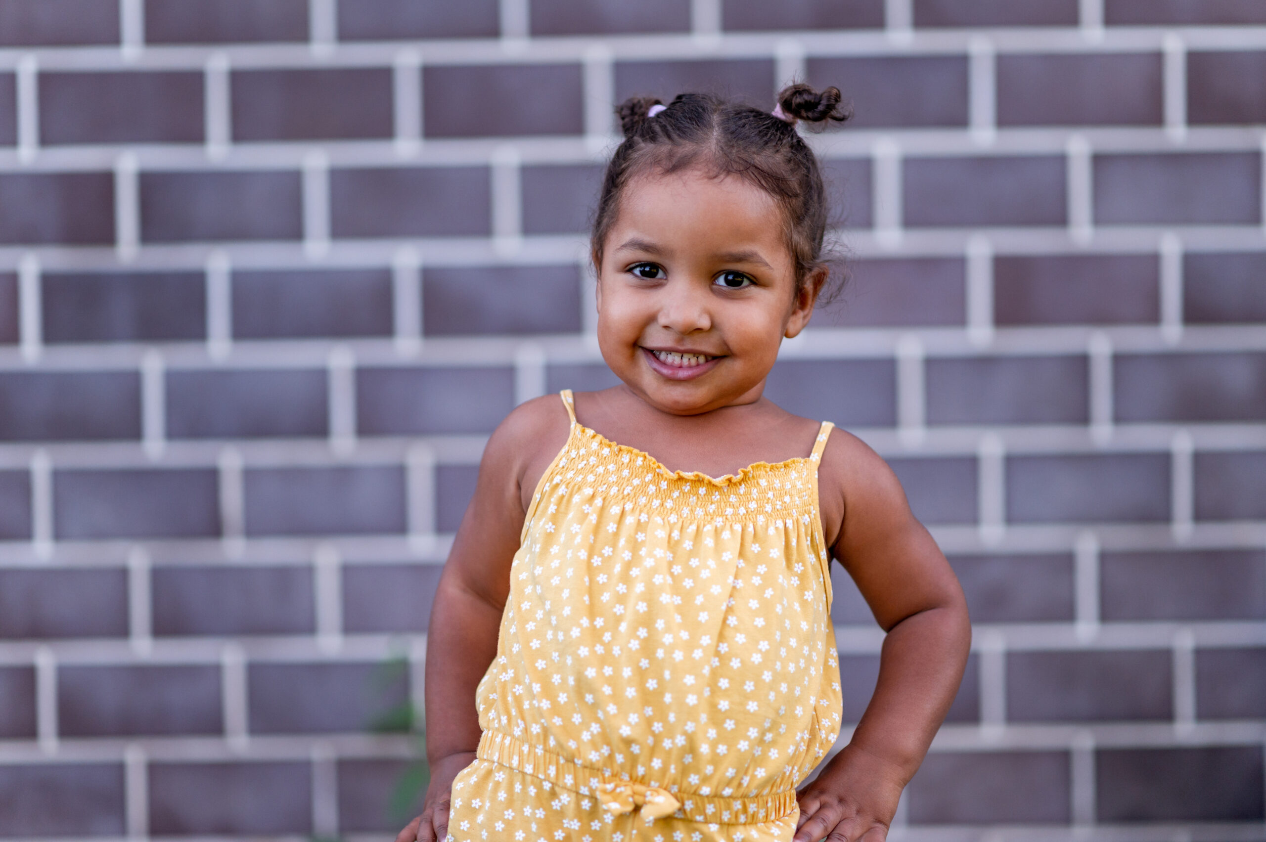 Portrait of cute little girl outdoors