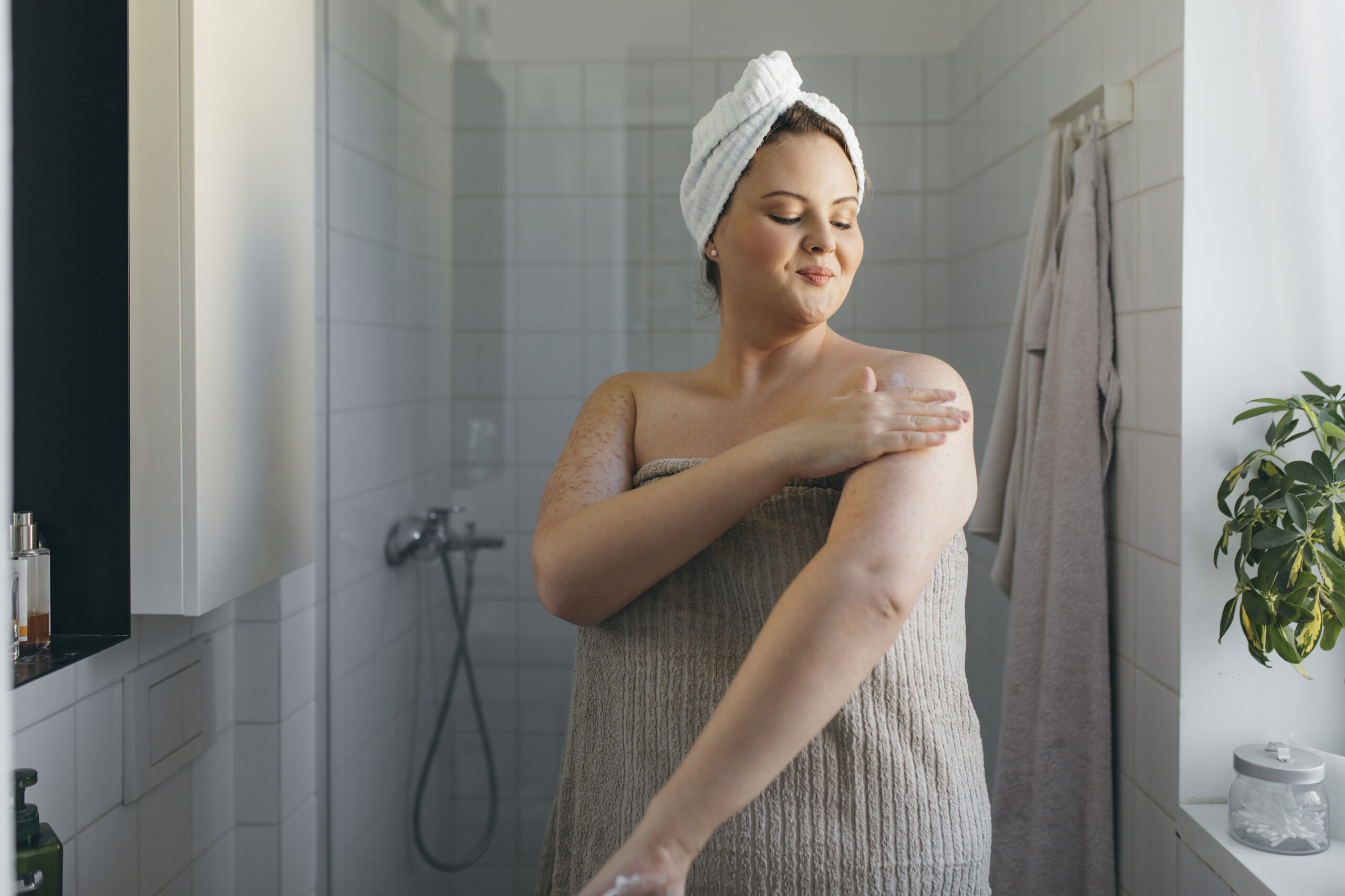 woman post shower