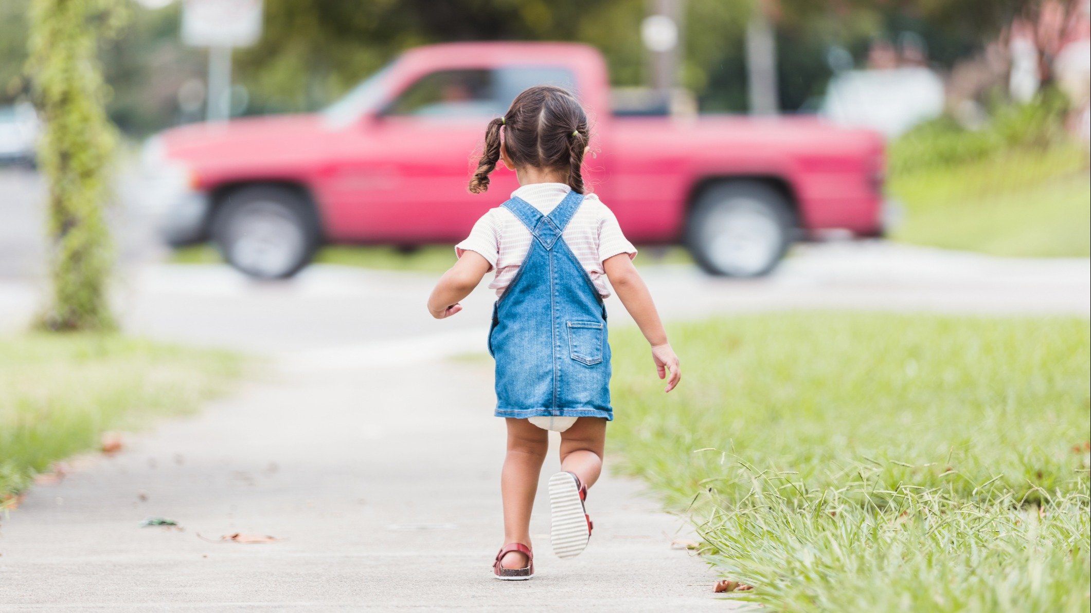 A little girl running