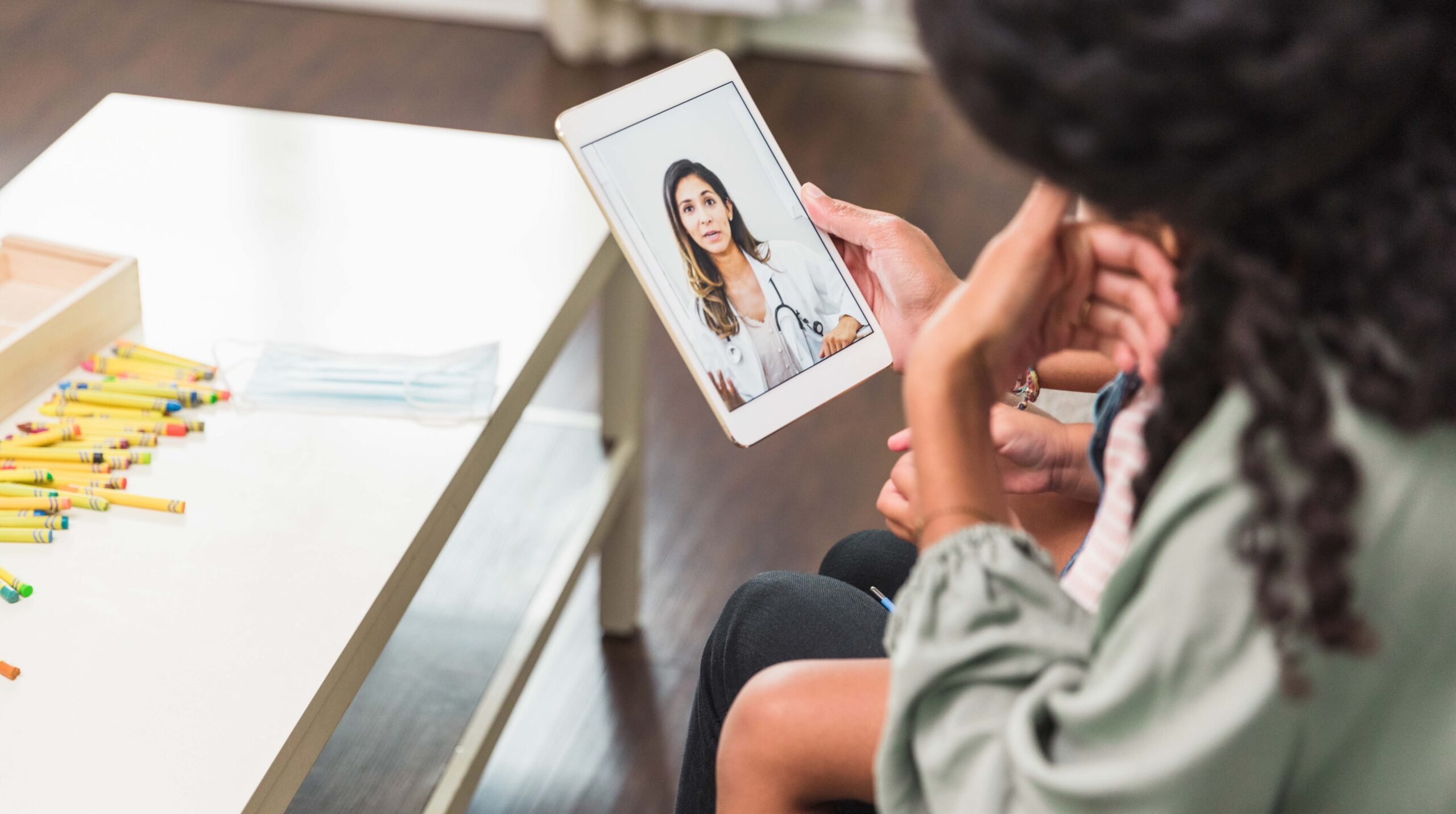 Mom discusses daughter's health during virtual visit