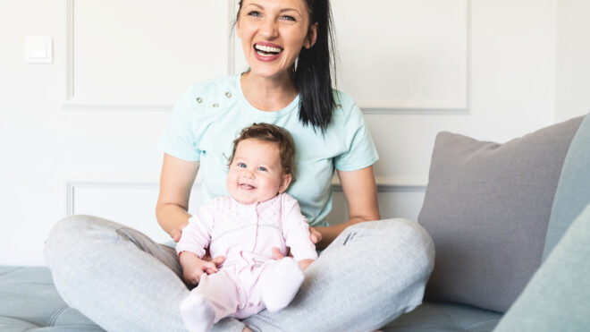 happy mom baby